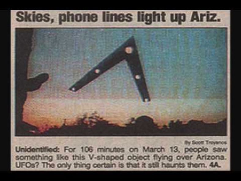 The Phoenix Lights UFO Phenomenon Newspaper Article